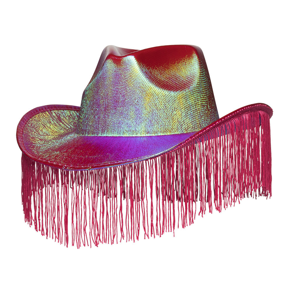 Chapeau Cowboy Frangé Métallisé Couleur - Accessoire Déguisement