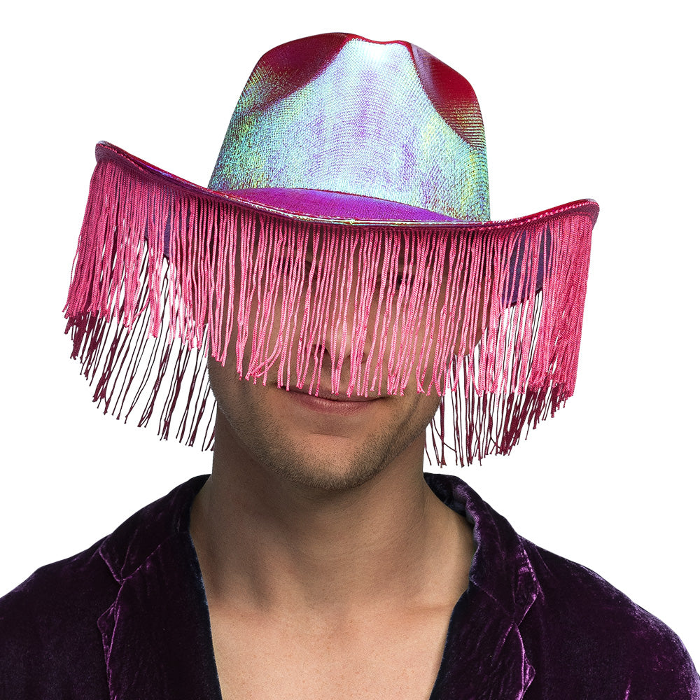 Chapeau Cowboy Frangé Métallisé Couleur - Accessoire Déguisement