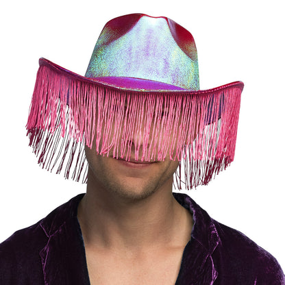 Chapeau Cowboy Frangé Métallisé Couleur - Accessoire Déguisement