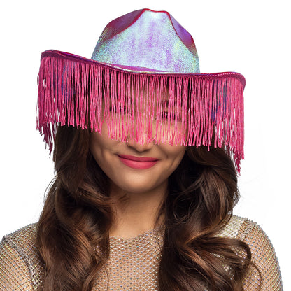 Chapeau Cowboy Frangé Métallisé Couleur - Accessoire Déguisement