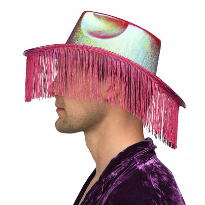 Chapeau Cowboy Frangé Métallisé Couleur - Accessoire Déguisement