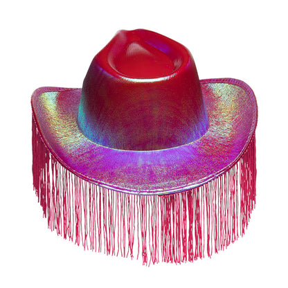 Chapeau Cowboy Frangé Métallisé Couleur - Accessoire Déguisement