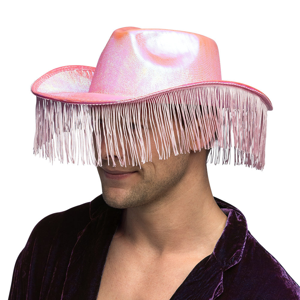 Chapeau Cowboy Frangé Métallisé Couleur - Accessoire Déguisement