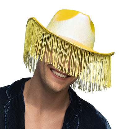 Chapeau Cowboy Frangé Métallisé Couleur - Accessoire Déguisement