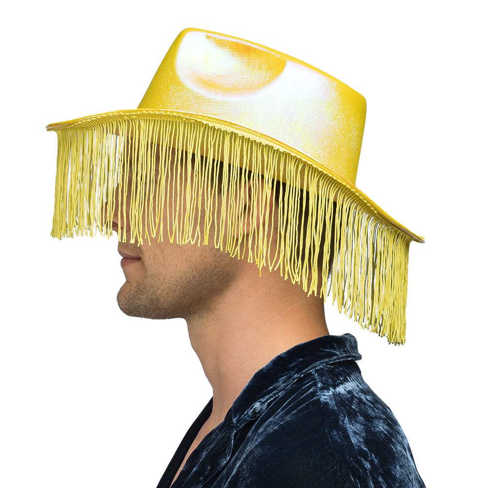 Chapeau Cowboy Frangé Métallisé Couleur - Accessoire Déguisement