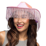 Chapeau Cowboy Rose Frangé Paillettes - Accessoire Déguisement