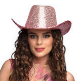 Chapeau Cowboy Paillettes Rose Fluo - Accessoire Déguisement