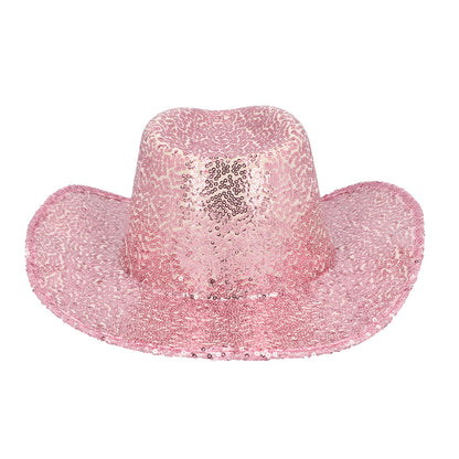 Chapeau Cowboy Paillettes Rose Fluo - Accessoire Déguisement