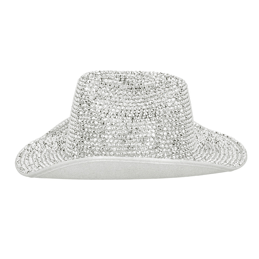 Chapeau Cowboy Paillettes Argent - Accessoire Soirée Disco