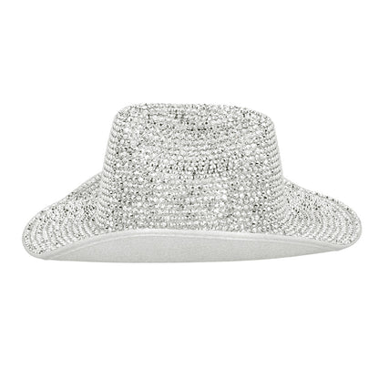 Chapeau Cowboy Paillettes Argent - Accessoire Soirée Disco