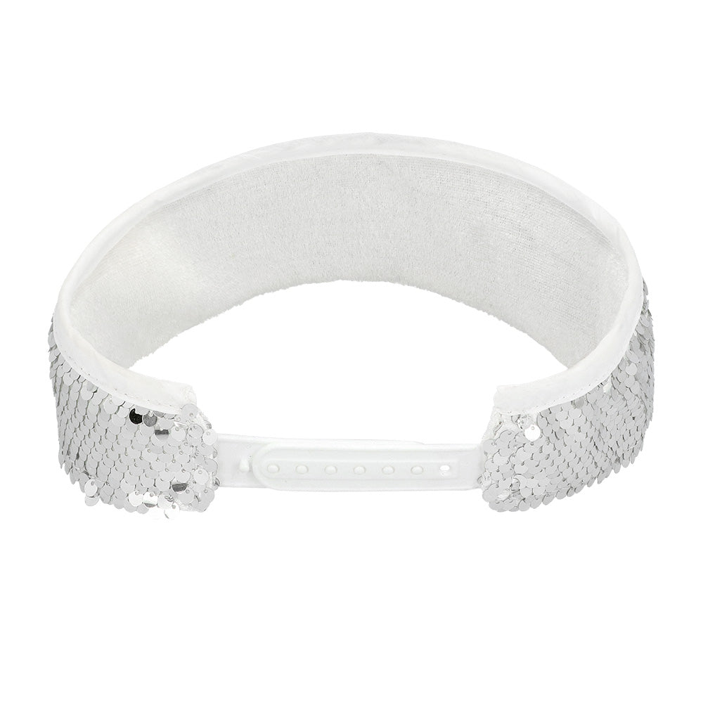 Visière Paillettes Argent - Accessoire Disco Brillant Adulte
