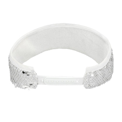 Visière Paillettes Argent - Accessoire Disco Brillant Adulte