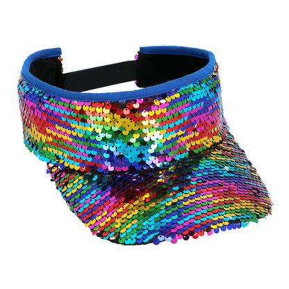 Visière Paillettes Arc-en-Ciel Reversible - Accessoire Festival