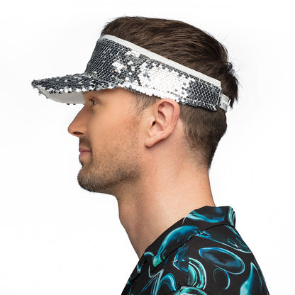 Visière Paillettes Arc-en-Ciel - Accessoire Disco Party Adulte
