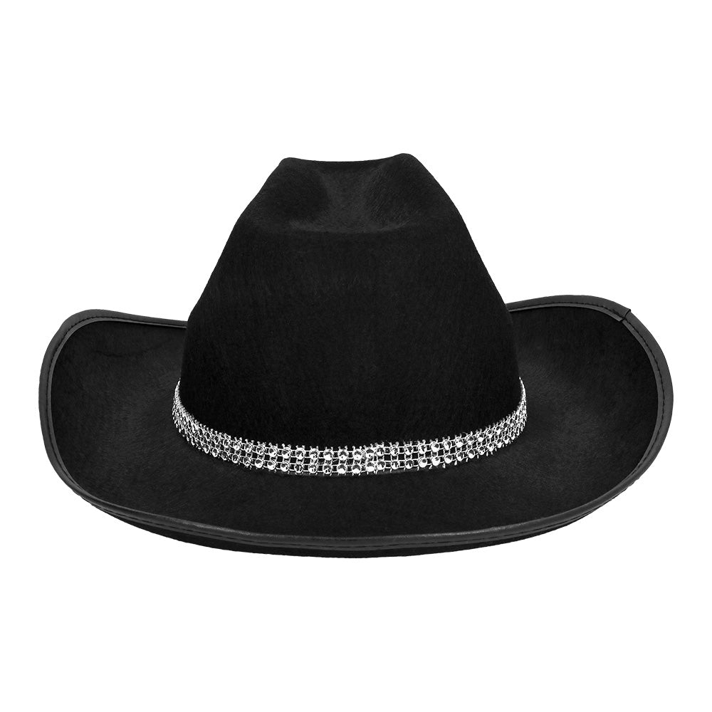 Chapeau Cowboy Noir Paillettes Étoile - Déguisement Western