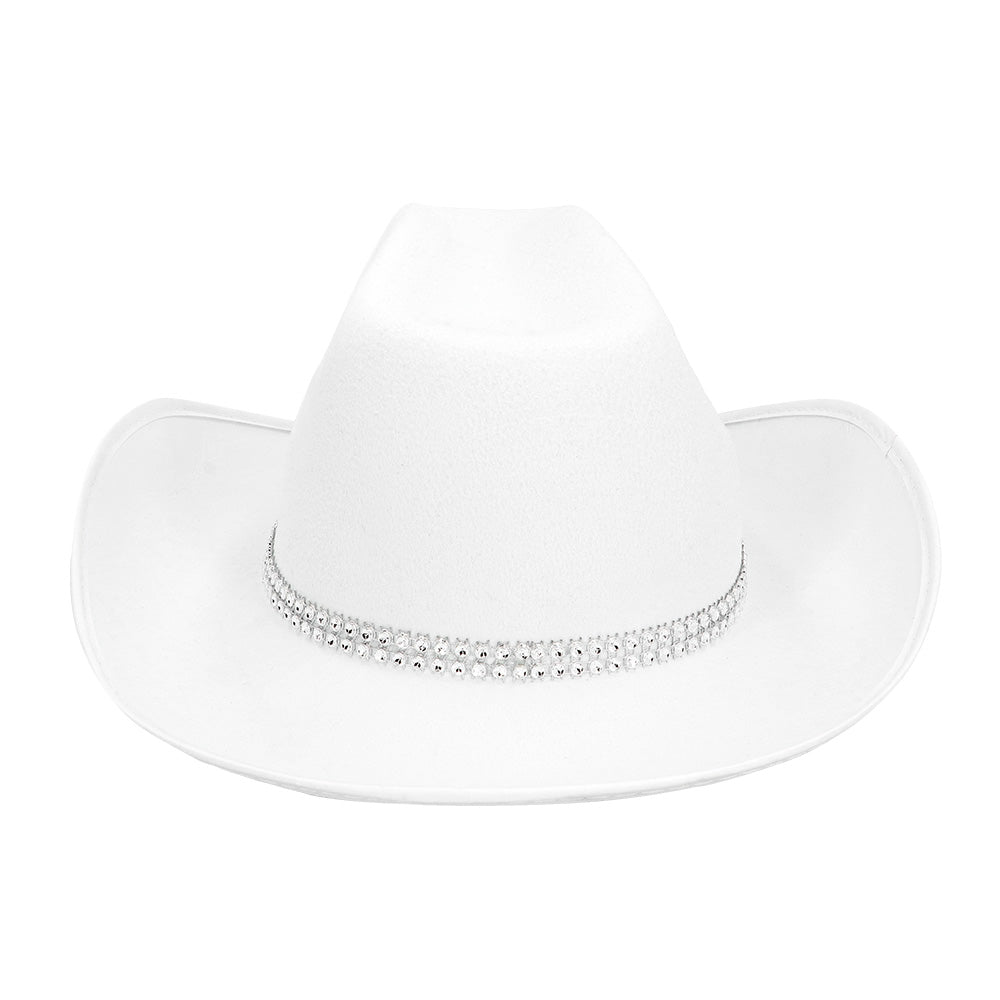 Chapeau Cowboy Blanc Pailleté avec Étoile - Accessoire de Fête