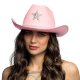 Chapeau Cowboy Rose Paillettes Étoile Adulte Festif