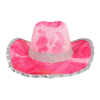 Chapeau Cowboy Rose Paillettes - Accessoire Déguisement Luxe