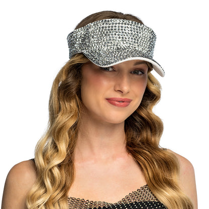 Visière à Paillettes Argentées - Accessoire Disco et Soirée Brillant