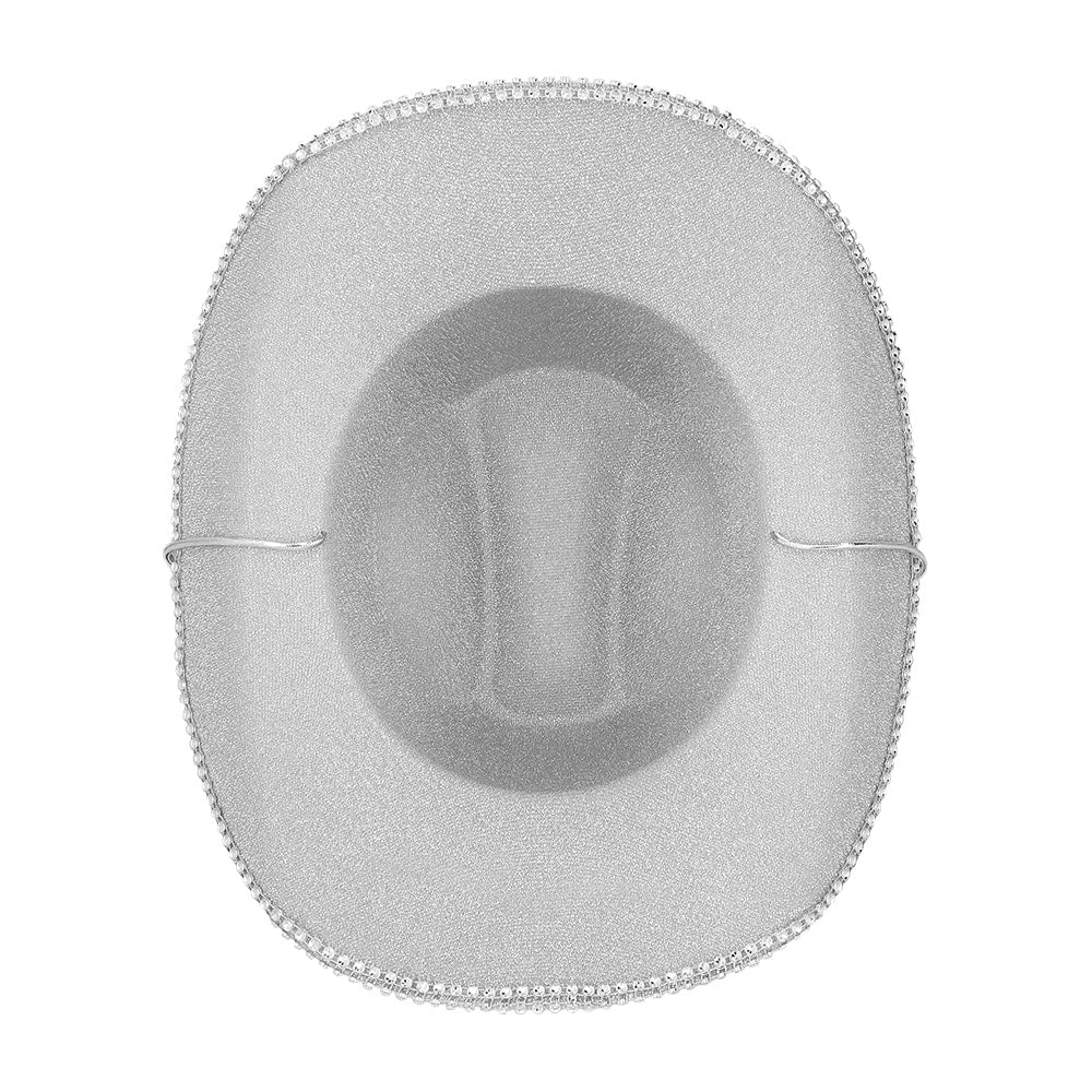Chapeau Cowboy Sequins Argent - Accessoire Disco Shimmer