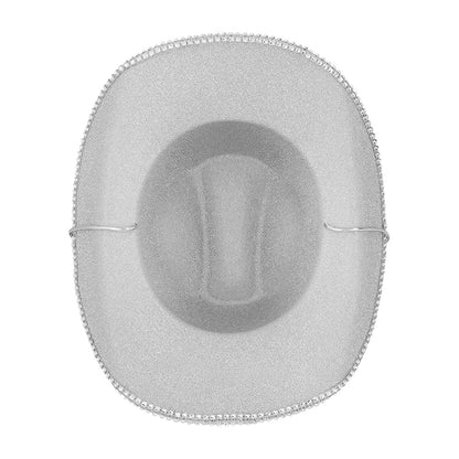 Chapeau Cowboy Sequins Argent - Accessoire Disco Shimmer