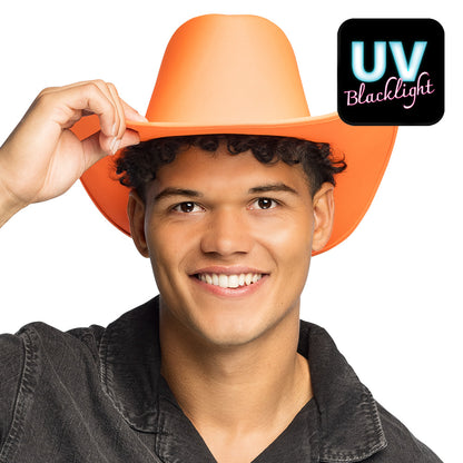 Chapeau Cowboy Fluorescent Orange UV Blacklight