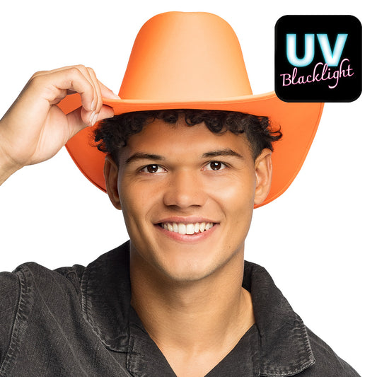 Chapeau Cowboy Fluorescent Orange UV Blacklight