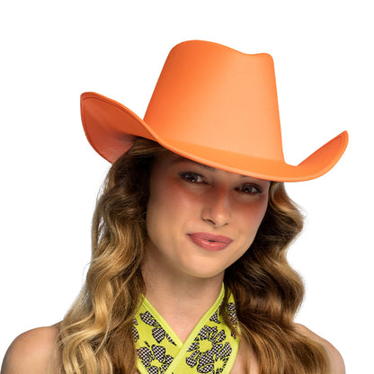 Chapeau Cowboy Fluorescent Orange UV Blacklight