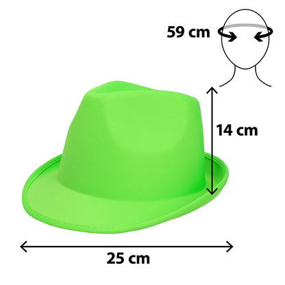 Chapeau Borsalino Fluo Brillant UV - Couleurs Vives pour Fêtes