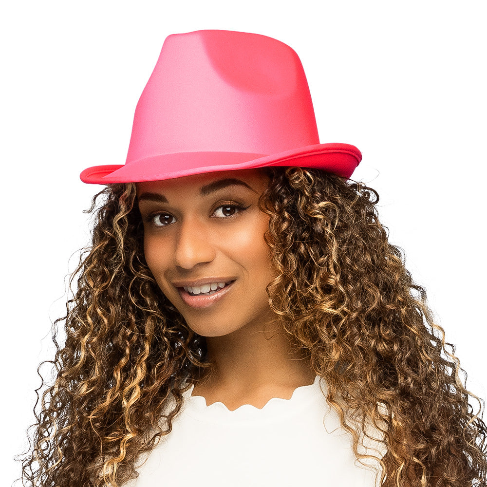 Chapeau Borsalino Fluo Brillant UV - Couleurs Vives pour Fêtes