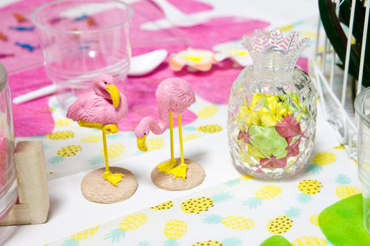 1 Flamant rose en résine 3,5 x 10 cm