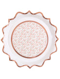 10 Assiettes en carton rose gold floral  22,5 cm