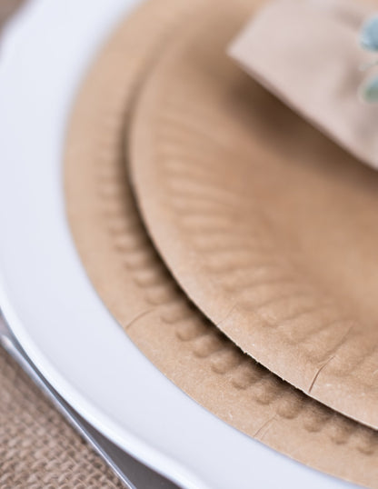 10 Assiettes en carton kraft 23 cm