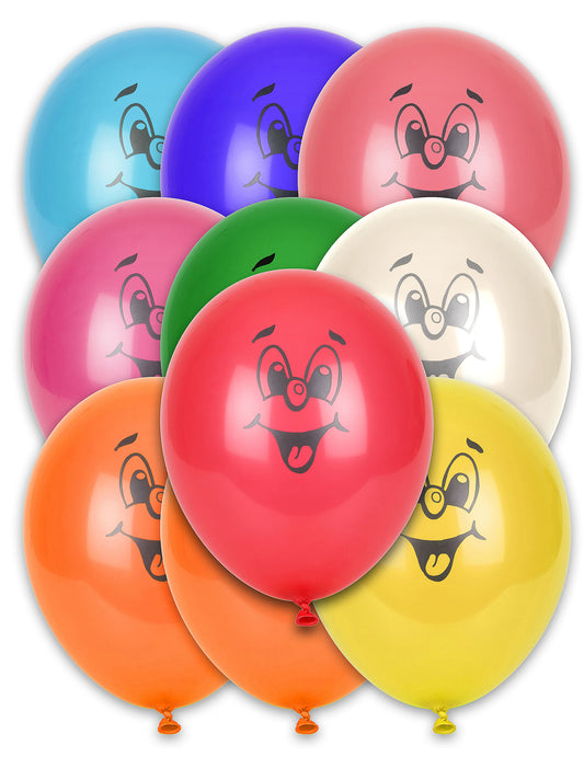 10 Ballons smile multicolores 30 cm