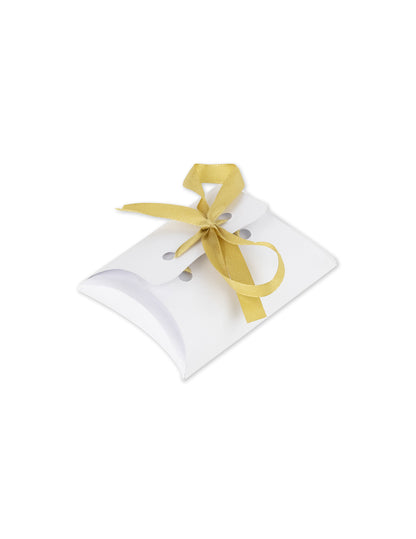 10 Boites blanches avec ruban satin or 10 x 7,5 cm