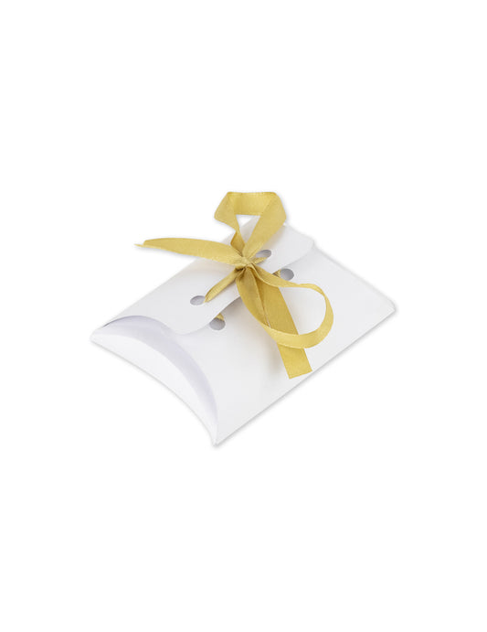 10 Boites blanches avec ruban satin or 10 x 7,5 cm