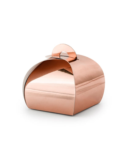 10 Boîtes en carton rose gold métallisées 6 x 5,5 cm