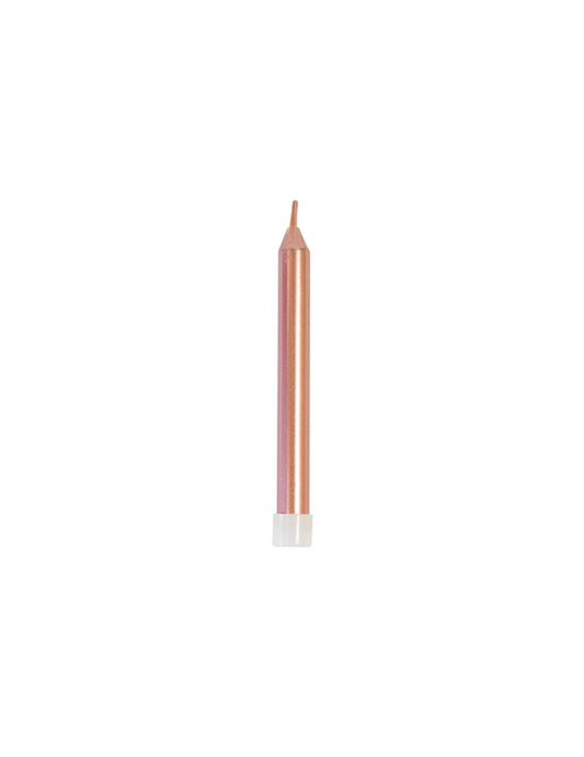 10 Bougies d'anniversaire rose gold métallisées 7 cm
