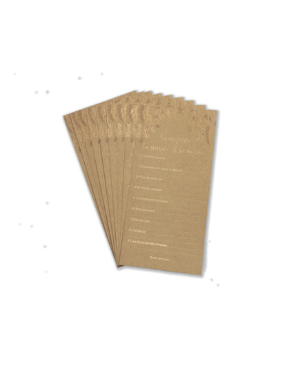 10 Cartes de v?ux pour les mariés kraft et bronze 22 x 11 cm