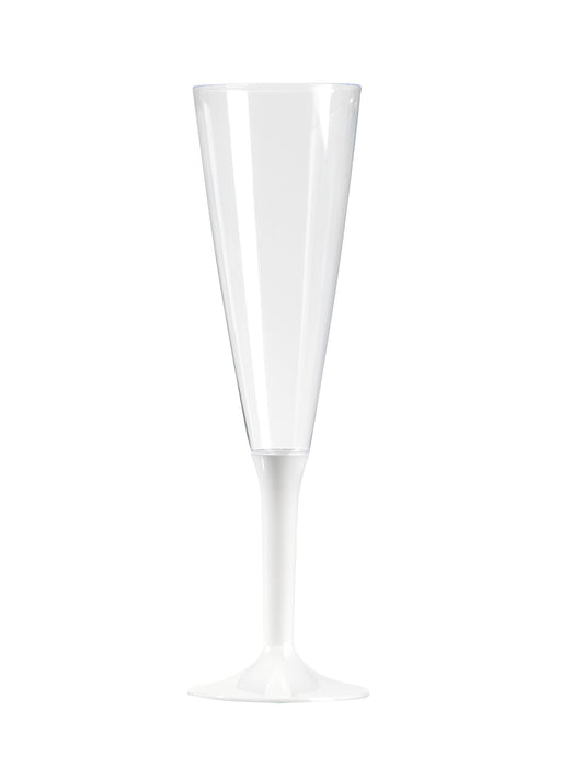 10 Flûtes à champagne pied blanc 150 ml