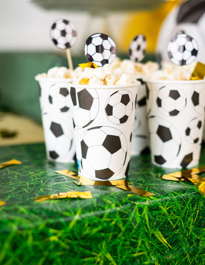 10 Gobelets en cartons ballon football 200 ml