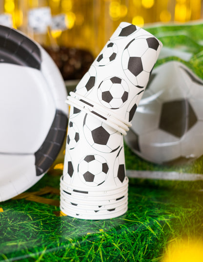 10 Gobelets en cartons ballon football 200 ml