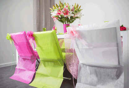 10 Housses de chaise Premium blanches 50 x 95 cm