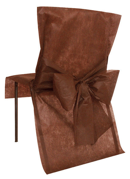 10 Housses de chaise Premium chocolat 50 x 95 cm