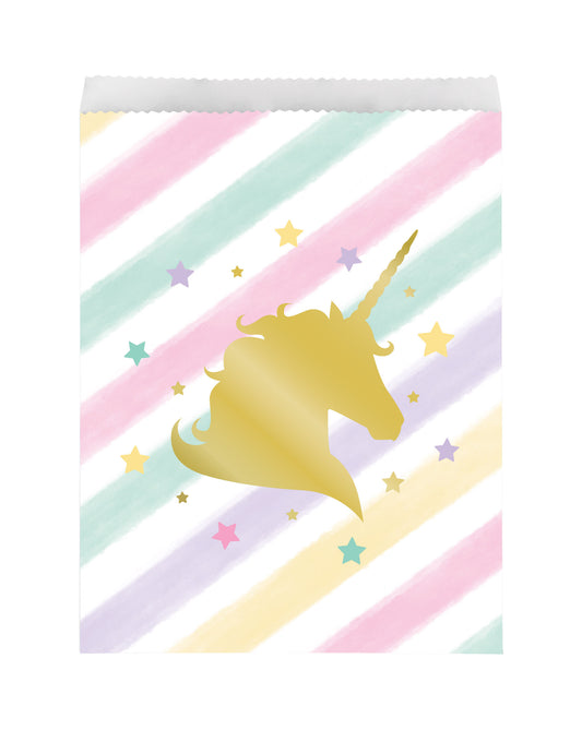 10 Sachets en papier licorne 23 x 17 cm