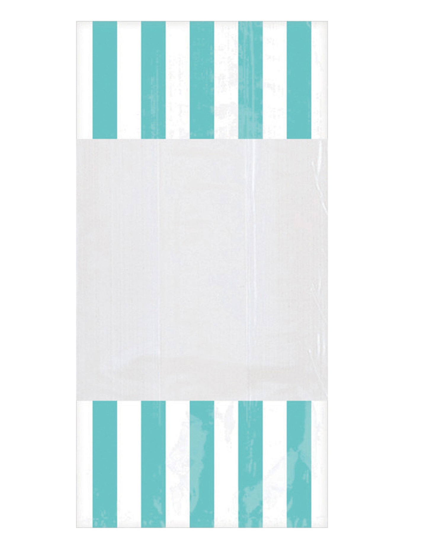 10 Sachets en plastique rayés menthe 25 x 13 cm
