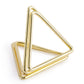 10 Supports marque-places triangles dorés 2,3 cm