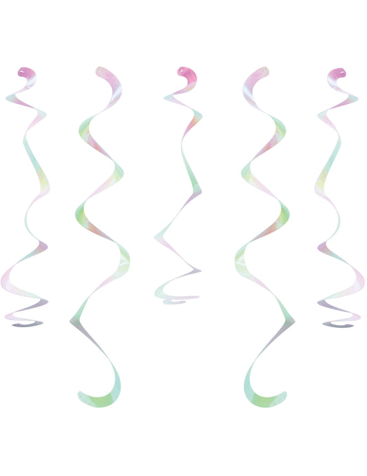 10 Suspensions spirale iridescentes 45,7 cm