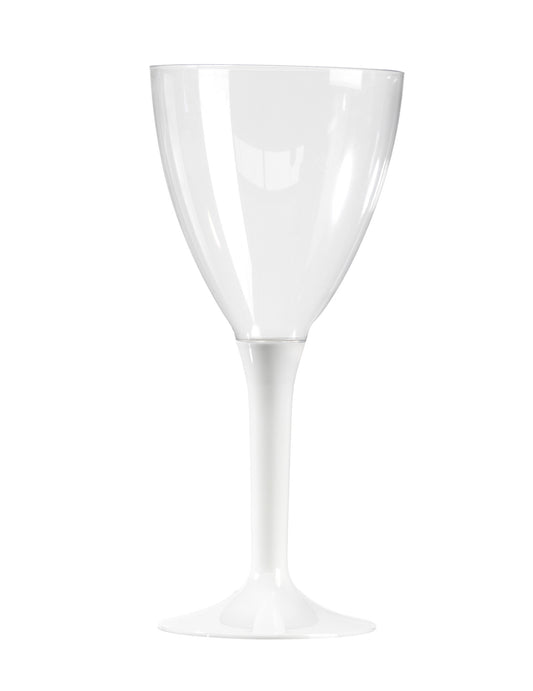 10 Verres à vin plastique blanc