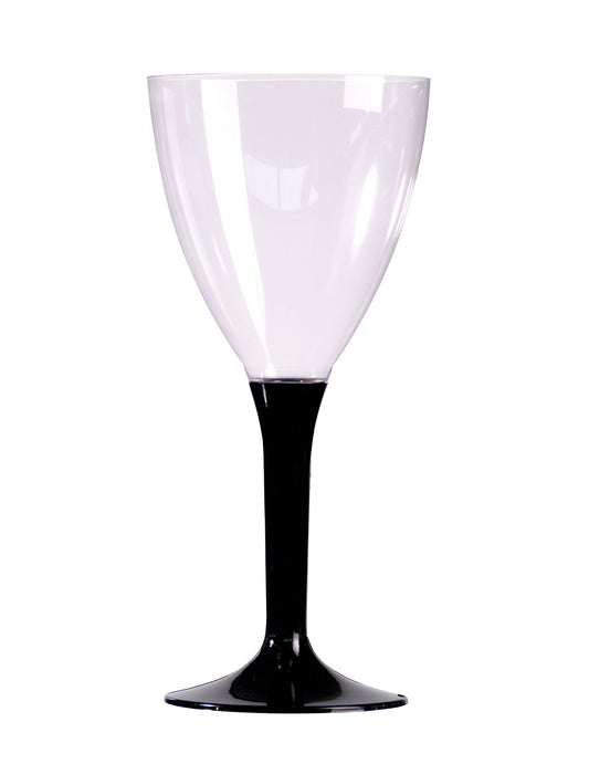 10 Verres a vin pied noir en plastique